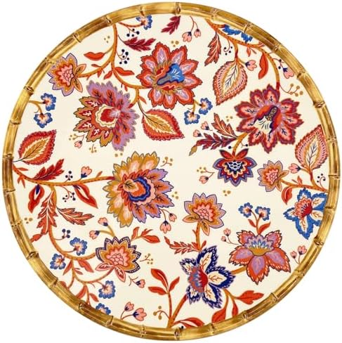 Les Jardins De La Comtesse – Piatto Fondo In Melamina 20 Cm, Collezione Jaipur, Floreale Rosso/Blu, Senza BPA
