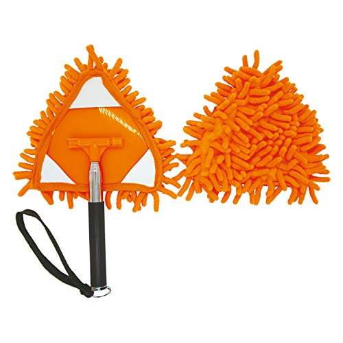 コモライフ ホコリキャッチャー 伸縮モップ 三角 ホコリ 床 伸縮約26〜76cm マイクロファイバー トイレ 掃除 ハンディモップ