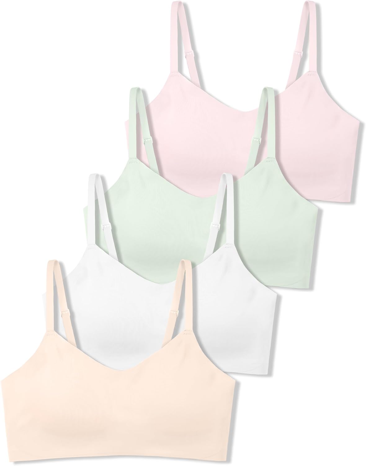 SALIA GIRL Soft Fixed Padding Training Bras for Girls, Seamless Cami Sports Bras for Teens 10-14, Adjustable Strap Design