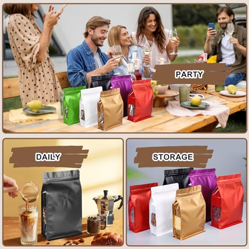Sac à café avec valve de 50 pièces sachet violet 500g zip - 7