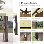 Patio Gazebo Tent Outdoor Canopy Shelter 10'x10' w/Mosquito Netting with 100 Square Feet of Shade for Garden, Backyard Deck and Lawns - Image 3