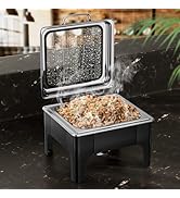 Chafing Dishes for Buffet, 6QT Square Stainless Steel Chafing Dish with Transparent Hydraulic Lid...