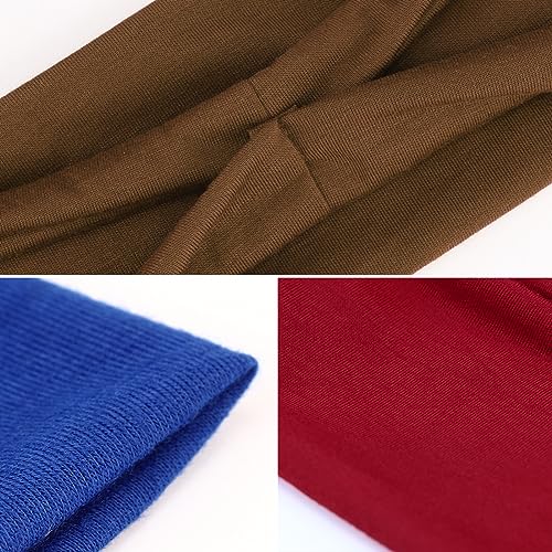 Image of DRESHOW 6 Pack Yoga Sports Headbands for Women Elastic Non-Slip Headbands Running Workout Hair Bands