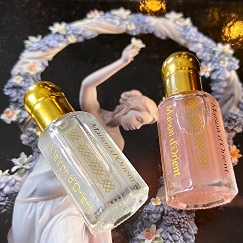 Maison D'orient Musk Tahara Collection (White & Pink Musk) Alcohol Free Arabian Attar Perfume Oils - Vegan & Cruelty-Free Oriental Blends #TOP5