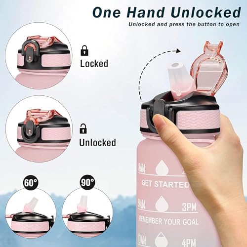 Image of RAYMYLO 900 ML Unbreakable Sipper Water Bottle With Strap, Leakproof, BPA-Free & Durable Tritan, Water Bottle for Adults, Gym, Kids, School, Gifts & Office, Motivational Time Marker, Sipper Bottle