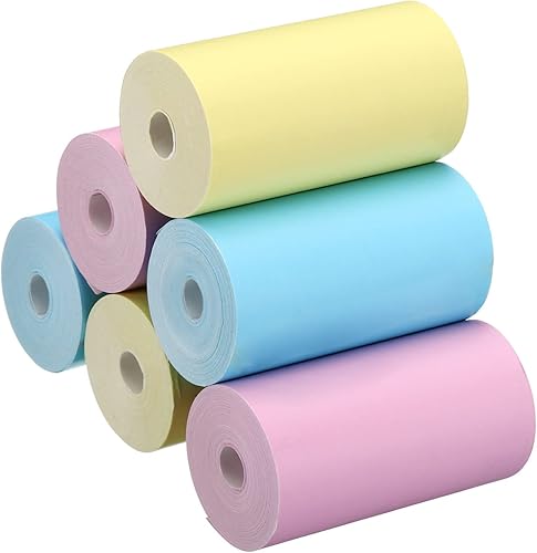 PATIKIL Recambio de papel para cámara, 1 juego6 rollos de 2.244 x 1.181 in de papel de cámara instantánea de impresión térmica para mini cámara de