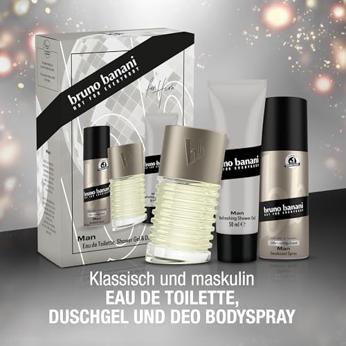 bruno banani Man Geschenkset mit Eau de Toilette, Duschgel und Deodorant-Spray mit fesselndem, aromatischem Männer-Duft, 30 ml… – Ansicht 5