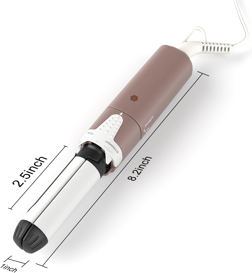 VAV Mini Travel 2 in 1 Hair Straightener and Curler 1 Inch Curling Iron Flat Iron Dual Voltage Hair Styling Tools Ceramic Coating Panel image 5 of 9 B0D2Y26G3Z