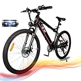 ZNH Electric Bike UL Certified 26'' 350W Electric Hybrid Bike for Adults Electric Mountain Bike, 20MPH Adult Ebike with Integrated Battery,Electric Bike Disc Brake Shimano 21-Speed Gear, Up to 300Ibs