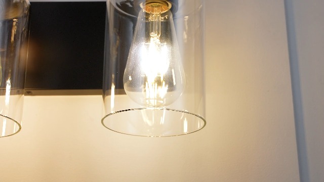 Image of 3-Light Black Bathroom Light Fixture Over Mirror, Modern Vanity Light, Clear Glass Wall Sconce, VL01BK-3