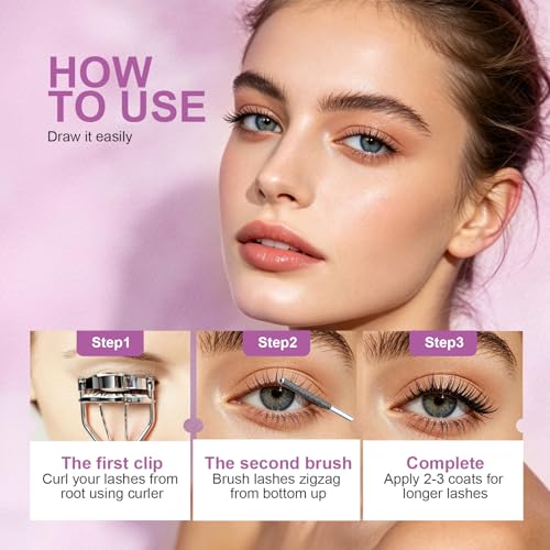 JNGBJBL JNGJBL Iron Wand Mascara, Metal Wand Mascara, Waterproof Black Mas-cara for Volume & Length, 5D Curling, Smudge-Proof, Clump-Free, Long-Lasting Lash Definer 1PC