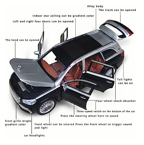 Image of 1:24 Scale Model Pull Back Die-Cast Metal Toy Openable Doors & Light Music Best Gifts Toys