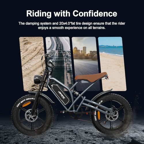 X50 Electric Bike for Adults with 20'' Fat Tyres, 48V 17Ah Removable Battery & 250W Motor, 7-speed Electric Bicycle with LCD Smart Display NFC Card and Indicators, Off Road Ebike for Adults commuting - Image 4