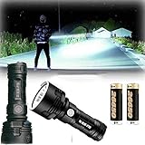【EIN-KLICK-3-MODI】 - Sie können aus drei Beleuchtungsmodi wählen: starkes Licht, schwaches Licht und Blitzlicht! Der ultrabreite Strahl beleuchtet mühelos einen ganzen Raum oder Hinterhof. Es ist 50 Mal heller als Autolichter.