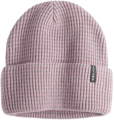 Autumn Stripe Beanie Hat (Lavender Ice Cream)