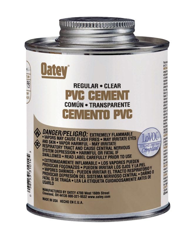 Oatey Clear Cement For PVC 8 oz.