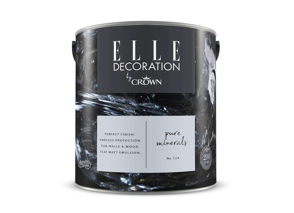 Crown Gray Elle Decoration By 2.5L Flat Matt Emulsion Paint - Pure Minerals No 124