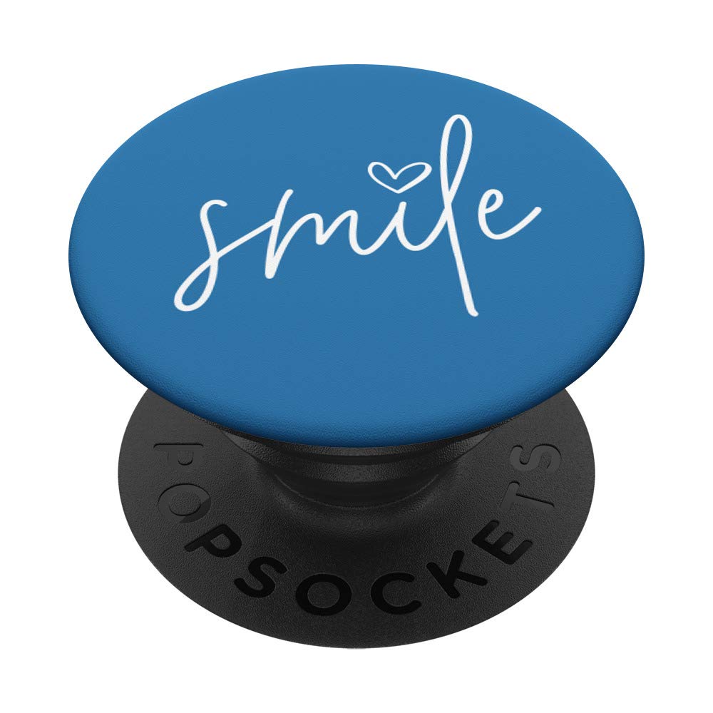 Smile Positive Inspirational Quote - Santorini Blue PopSockets PopGrip: Swappable Grip for Phones & Tablets
