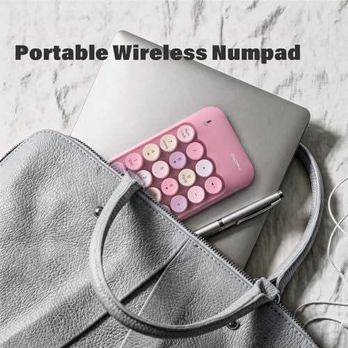 MOFII Wireless Number Pads, Colorful 2.4G Wireless 18 Keys Numeric Keypad Portable 10 Key Numpad for Financial Accounting, Laptop, PC, Computer, Notebook- Pink by MOFII - Used condition - Image 6