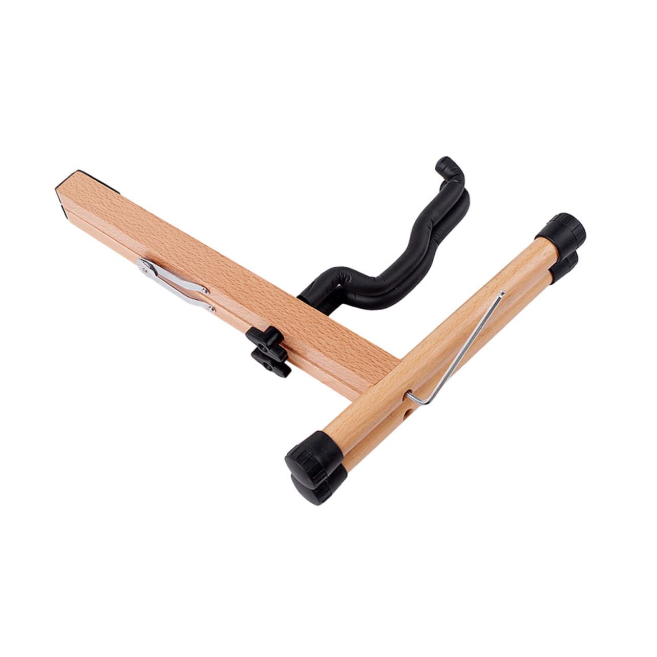 Toyvian Foldable Wooden Guitar Stand Durable Skid Bracket for Acoustic Electric Bass and Ukulele Stable Structure present for Musicians
