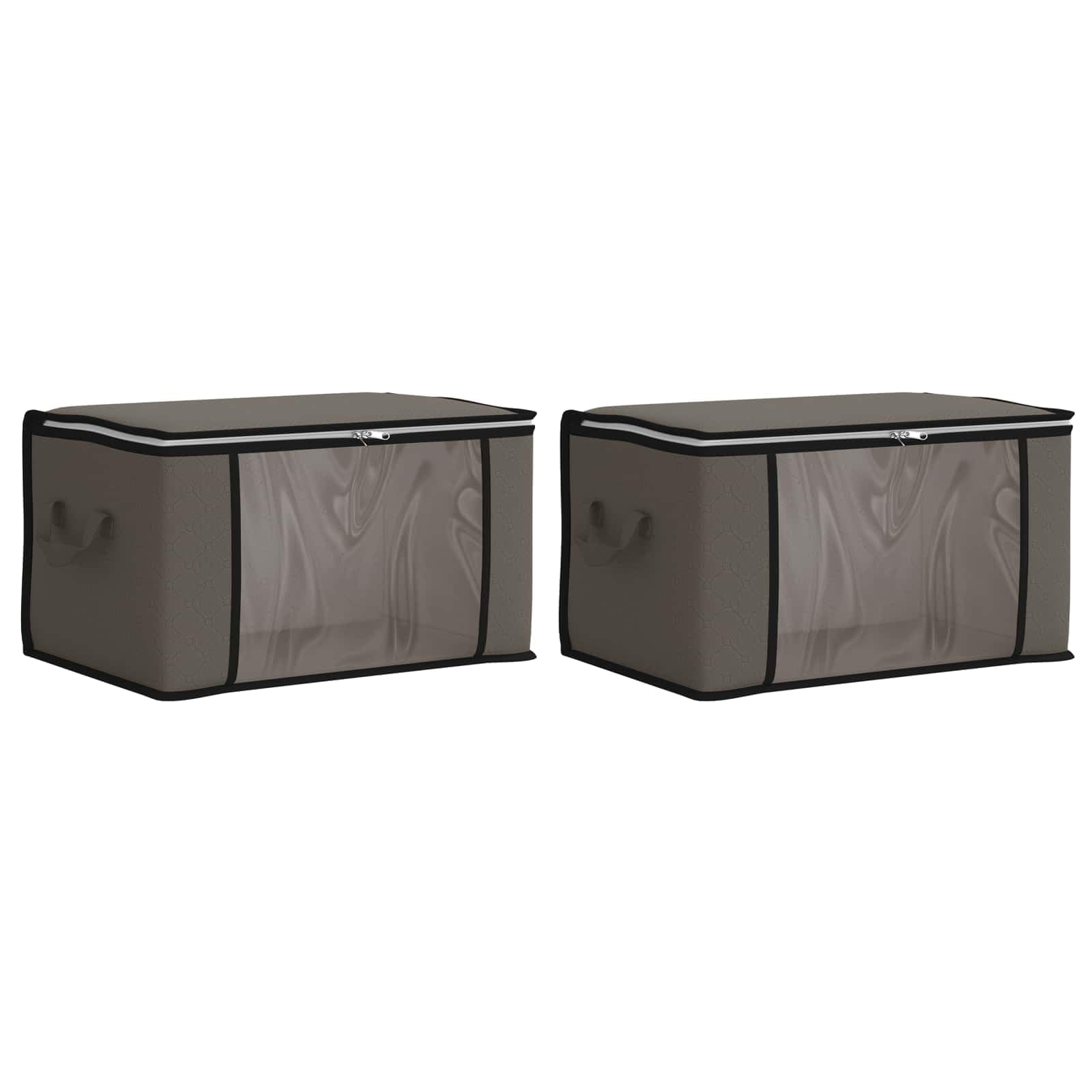 Boîte de rangement pliable avec fenêtre PVC et double zip