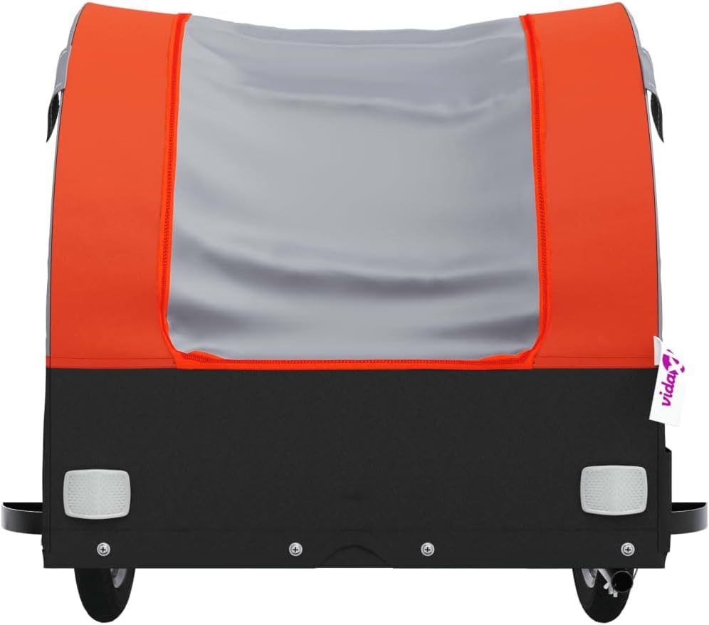 Iron Bike Trailer, Black & Orange, 99.2 lb Capacity, Bicycle Cargo Trailer for Hauling Gear, Ebike Wagon, Outdoor Utility