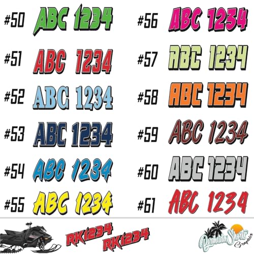 Snowmobile Registration Numbers / 2 Pack/Custom State Registration Stickers/Vinyl Snowmobile Decal Graphics Pair Registration Numbers