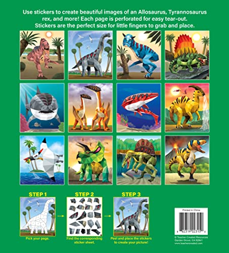Image of Teacher Created Resources Dinosaurs and Prehistoric Animals Modern Mosaics Stick to the Numbers