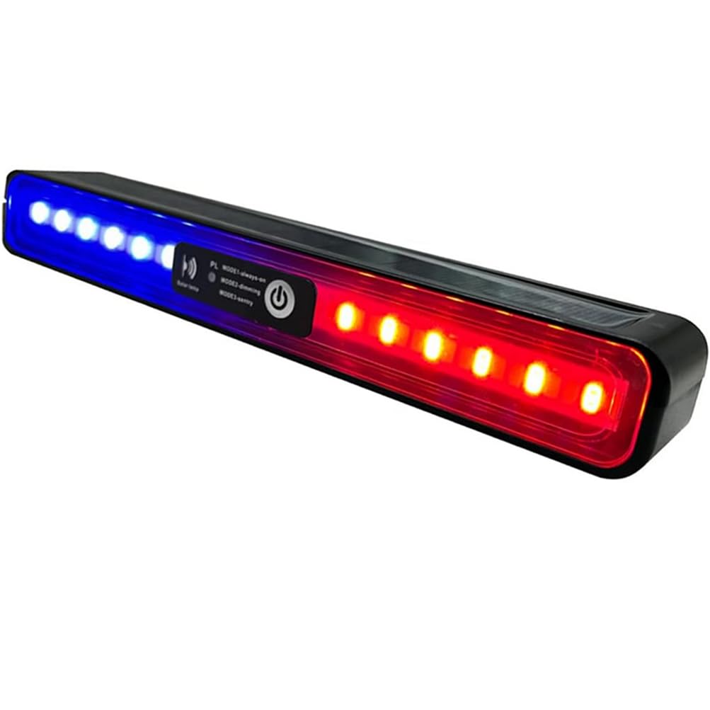 Aolyty Solar Lights Outdoor, 3 Lighting Modes Solar Strobe Lights IP65 Waterproof Solar Warning Lights Bright Warm Light/Red & Blue Light Flashing for Garden Patio Yard Front Door Home (1P)