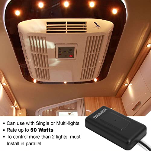 Facon 12Volt Touch Dimmer Switch For Rv Lights, 50Watts Max, Use With Led Lights, Incandescent And Halogen Bulbs For Rv, Camper, Marine, And Strip Lights #TOP3