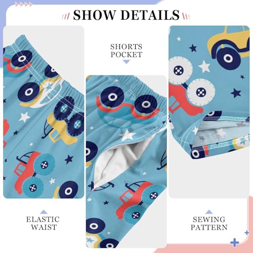 ZZXXB Cars and Stars Boys Long Pants Soft Trousers Elastic Waist Kids Lounge Bottoms with Pockets S-XL4