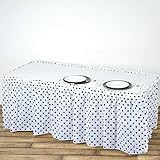 Efavormart 14FT 10 Mil Thick | Polka Dots Pleated Plastic Table Skirts - Disposable Table Skirt...