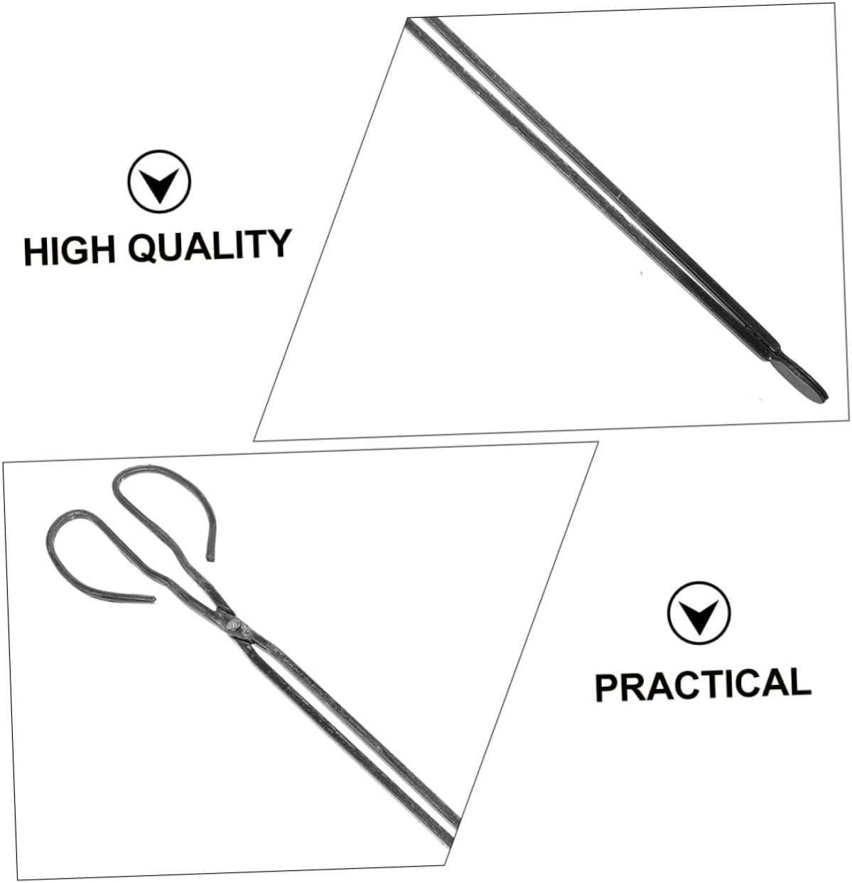 Iron Fireplace Tongs with Long Handle 2pcs for Campfire Use