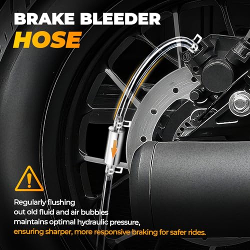 2 Pack Brake Bleeder Hose, Durable Brake Bleeder Kit with Aluminum One Way Check Valve and Soft Tube, Universal Brake Fluid Bleeding Tool for Car Motorcycle Bike Clutch