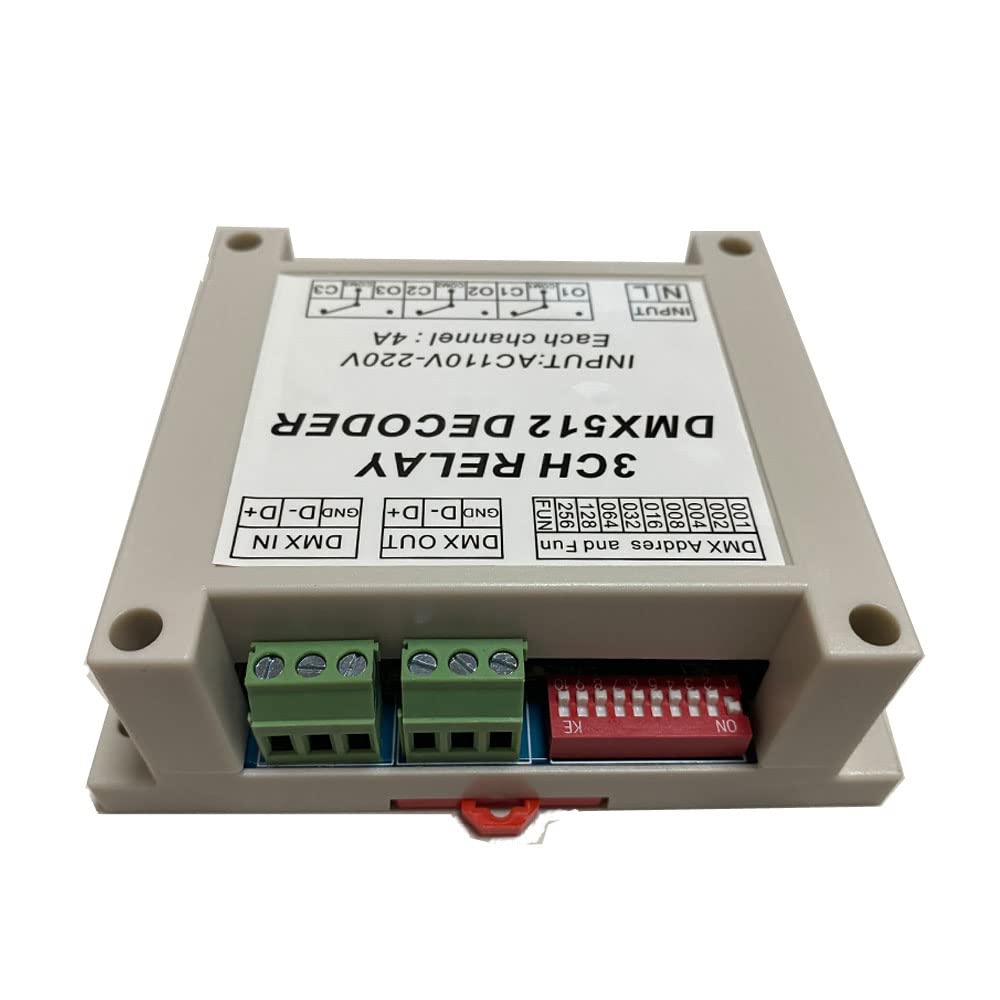 Przekaźnik Nutbro 3CH z DMX512, przekaźnik z wysokim napięciem wejściowym AC110-220V