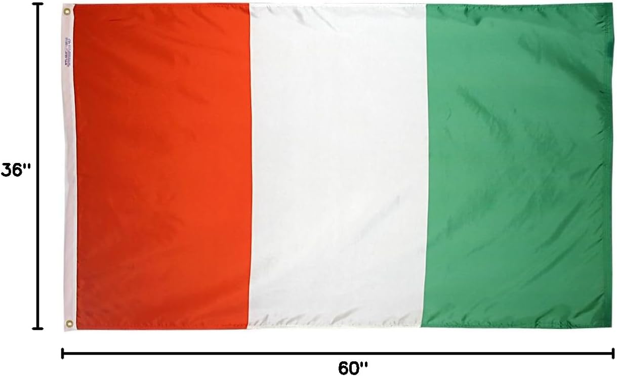 Annin Flagmakers Ivory Coast Flag USA-Made to Official United Nations Design Specifications, 3 x 5 Feet (Model 194168)