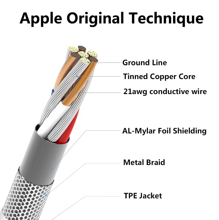 Image of 4Pack Original Apple MFi Certified Charger Lightning to USB Charging Cable Cord Compatible iPhone 14 /13 /12 /11 Pro /11 /XS MAX /XR /8 /7 /6s Plus,iPad Pro /Air /Mini,iPod Touch (3.3ft)