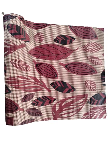 Image of 10Meter Rectangular Long Shelf Liner, Sheet Roll /Mat for Drawer, Shelf roll Kitchen mat /Kitchen Roll /Slab Roll /Drawer roll Antislip Mat Size - 45 x 1000 cm-AM (Brown Black Leaf)