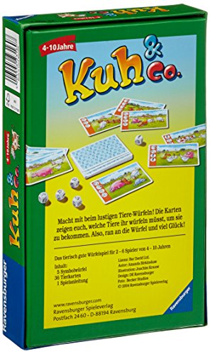 Ravensburger 23160 - Kuh und co, Mitbringspiel für 2-6 Spieler, Kinderspiel ab 4 Jahren, kompaktes Format, Reisespiel – Bild 2