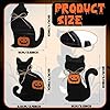 Redbaker 3 Pcs Halloween Decorations Indoor Vintage Black Cat Table Decor Retro Black Cat Wooden Block Sign Rustic Farmhouse Halloween Tiered Tray Decor for Tabletop Home Mantel Shelf Party Supplies #1