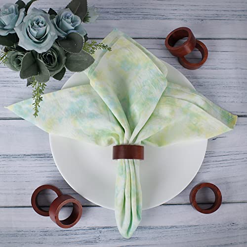 Napkin Rings Handmade Everyday Rustic Harvest Autumn Fall Thanksgiving Holiday Christmas Festive Party Gift Décor Wood Napkin Ring - Artisan Crafted In India Set Of 12 (Polished Red Napkin Ring) #TOP3