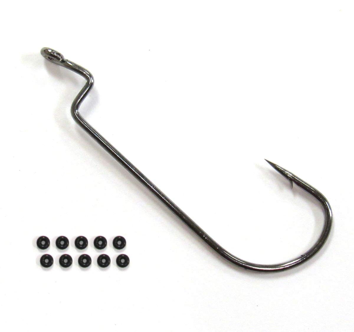 Harmony Fishing Company Razor Series Offset Worm Hooks (10 Pack w/ 10 Bait Pegs) (3/0 (10 Pack))