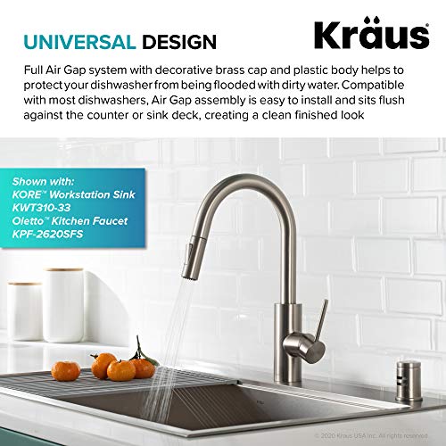 Kraus KAG-1SFS Dishwasher Air Gap, Spot Free Stainless Steel - Image 2