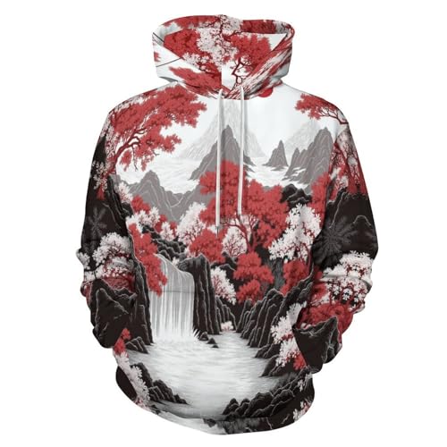 Sweat à capuche imprimé 3D style Ukiyo-E pour vos sorties urbaines et soirées décontractées