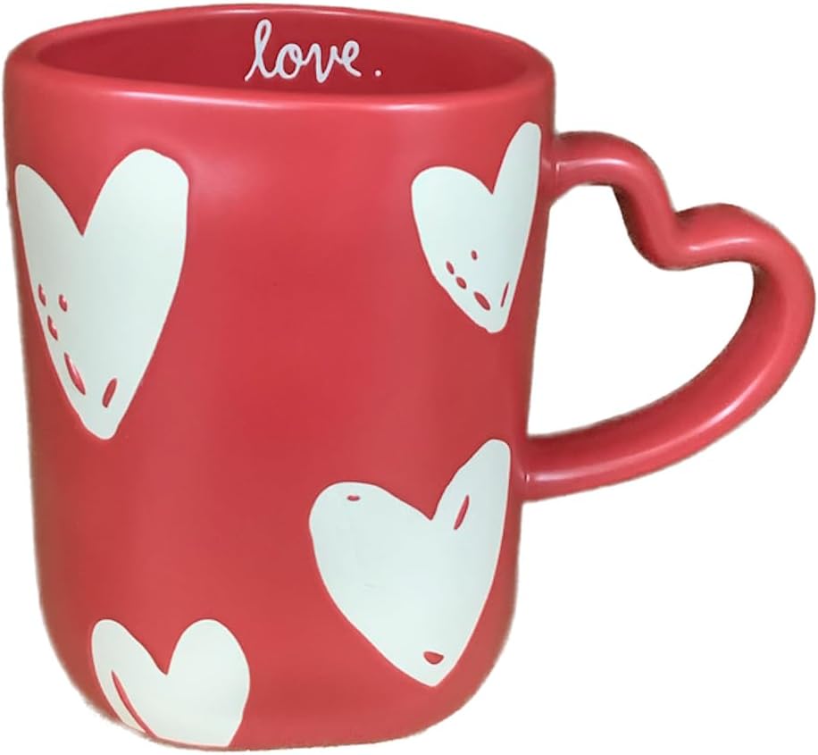 Rae Dunn Valentine's Day Coffee Mug, Red - Gigi with Heart Charm