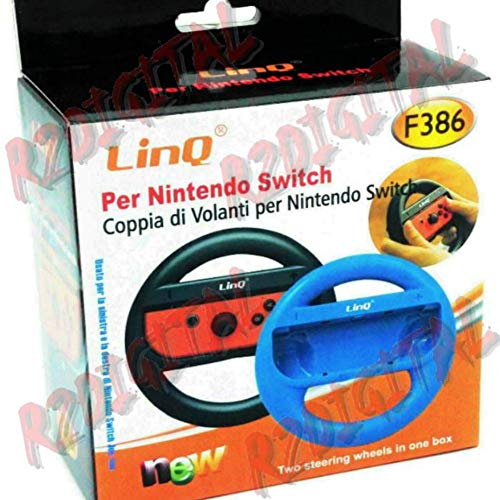 R2Digital® Coppia Volante Compatibile Per Nintendo Switch Accessori Sport Steering Wheel Mario Kart Nero Rosso Blu