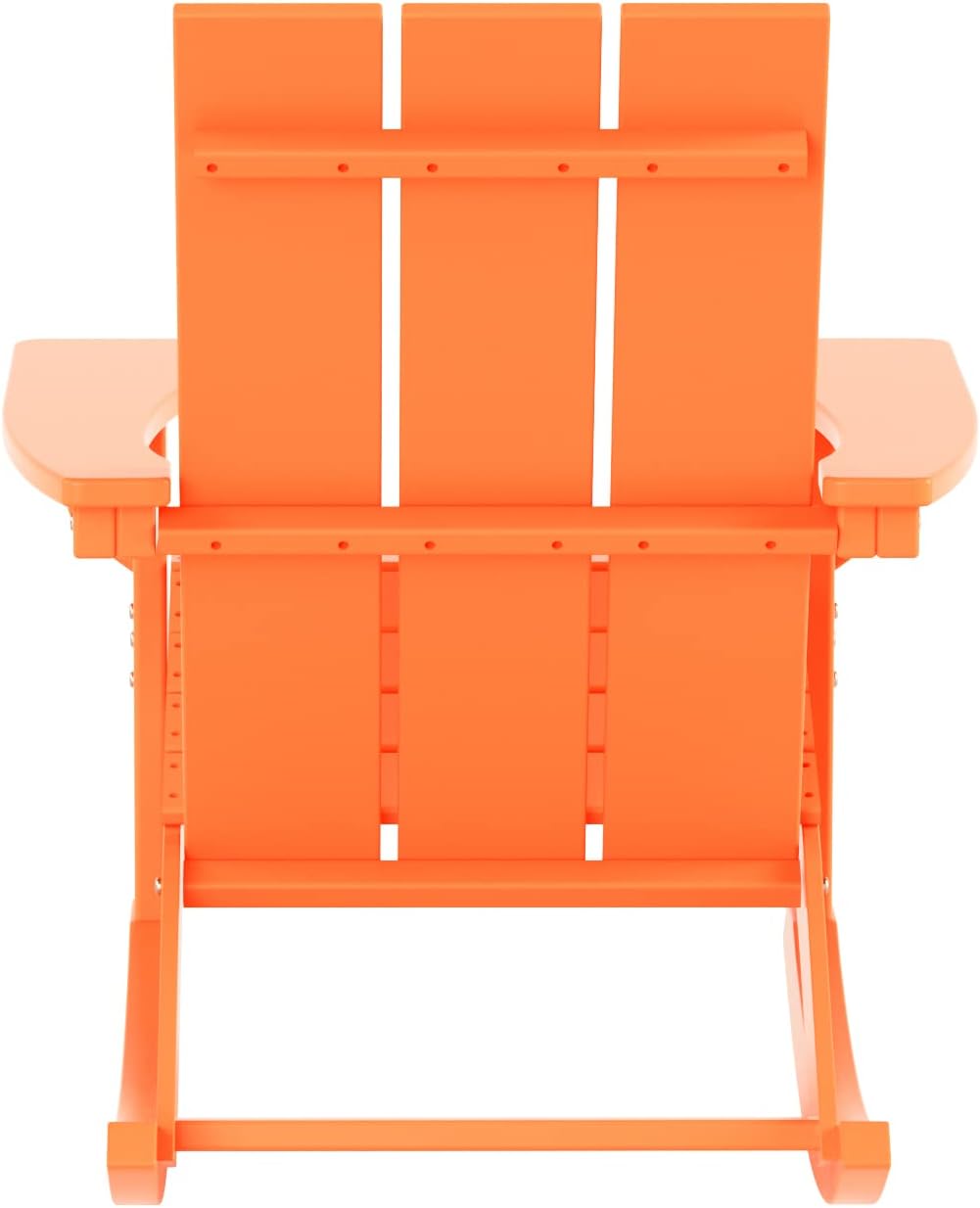 WO 2-Pieces Set Modern HDPE Plastic Outdoor Patio Furniture Adirondack Rocking Chair with Square Side Table, All Weather and UV Resistant, Orange