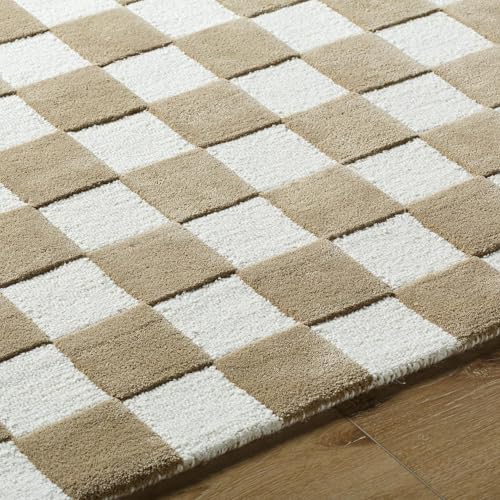 Image of Hand Tufted Wool Carpets Anti Shedding Rug Modern Carpets for Living Room Size 2x6 Feet