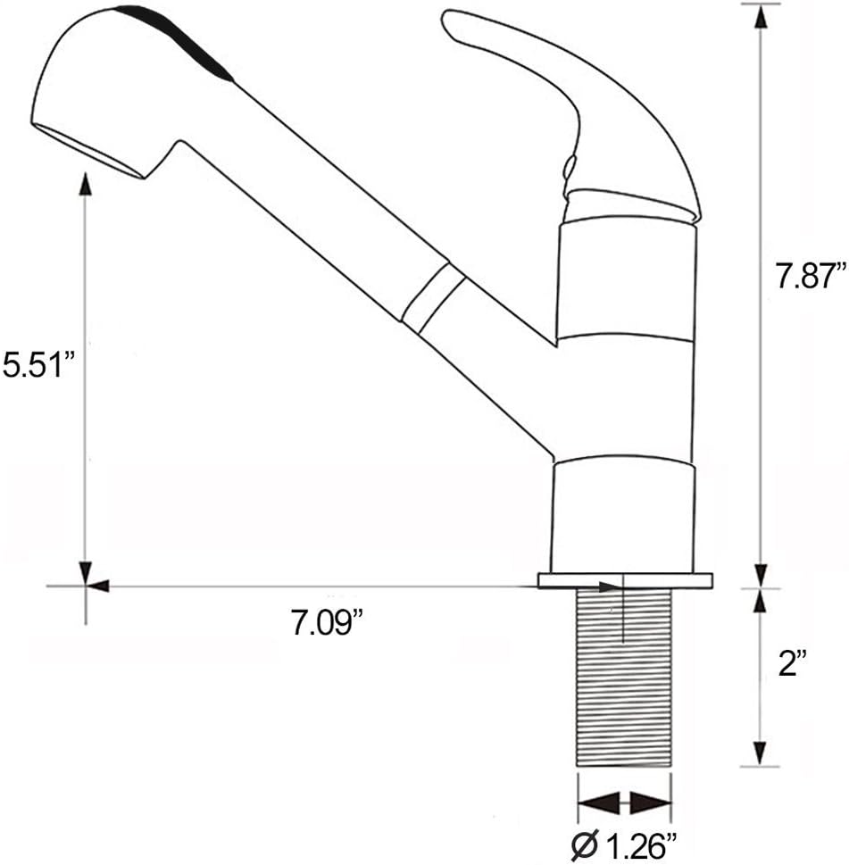 VAPSINT® Highly Single Lever Chrome Pull Out with Spray