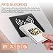 BONSYL Credit Card Holder, Slim RFID Blocking Card Holder Wallet, Fashionable Design and Artistic Patterns Metal Credit Card Holder Wallet, for Men Women.(R/6 Slots/Silver)